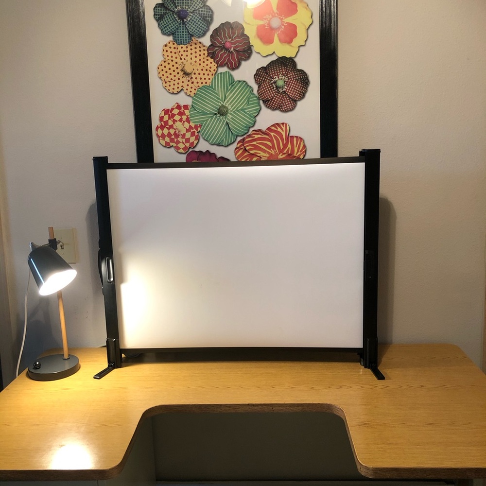 Portable tabletop projection screen